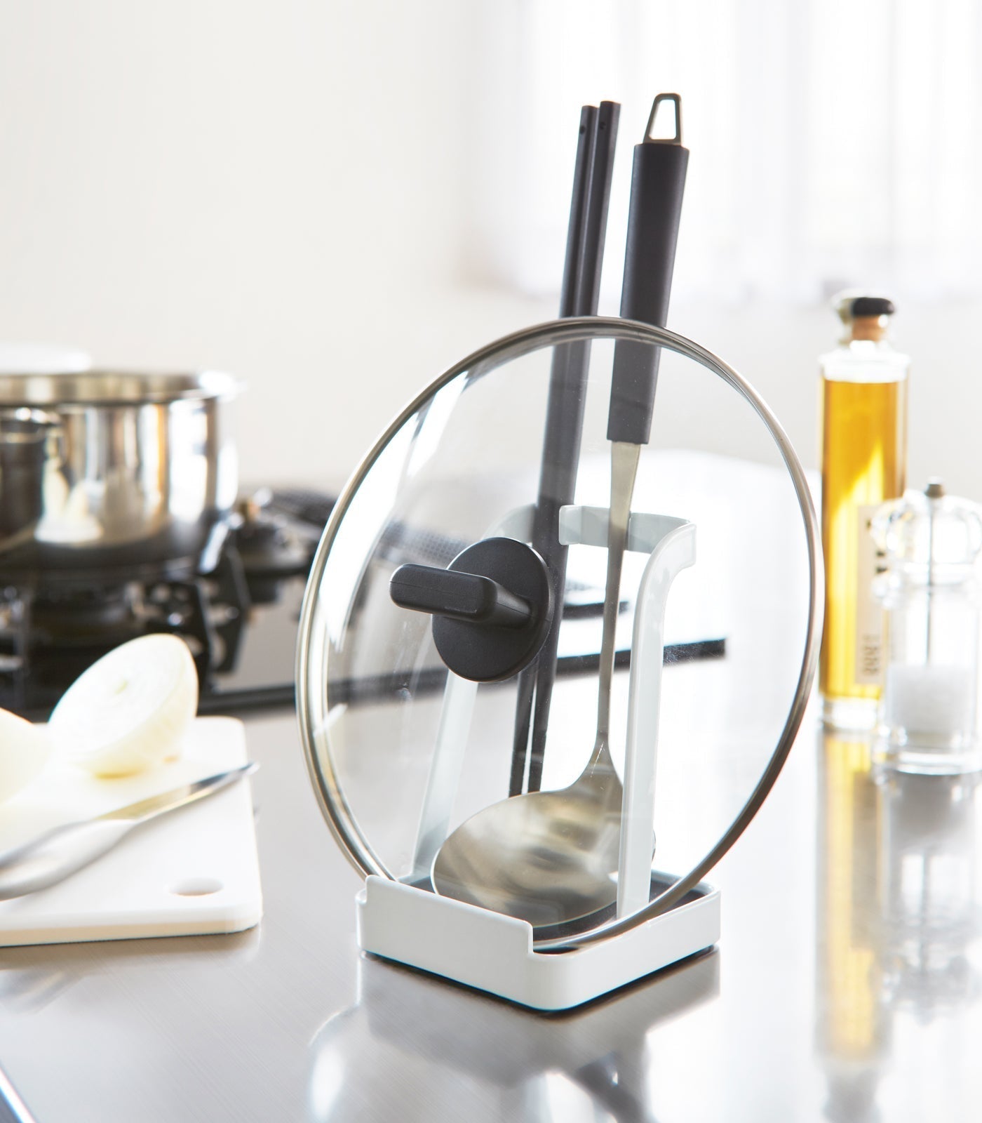 Hom & Ember – Elegant Steel Lid and Ladle Holder for a Chic Kitchen Aesthetic - Hom & Ember