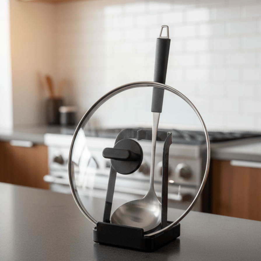 Hom & Ember – Elegant Steel Lid and Ladle Holder for a Chic Kitchen Aesthetic - Hom & Ember