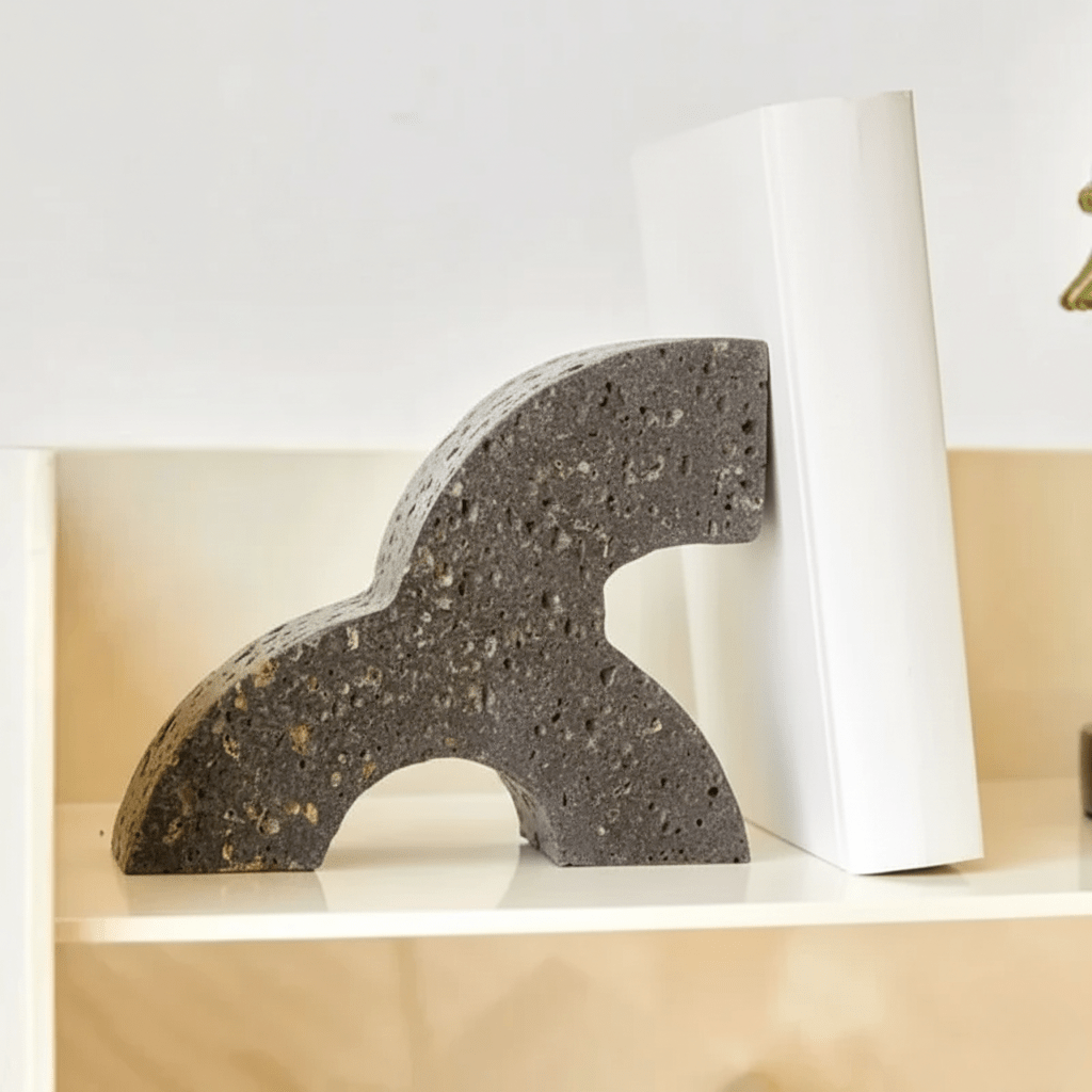 Hom & Ember – Elegant Travertine Bookends for a Stylish Modern Functionality with Timeless Charm - Hom & Ember