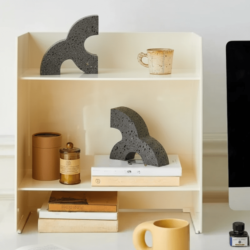 Hom & Ember – Elegant Travertine Bookends for a Stylish Modern Functionality with Timeless Charm - Hom & Ember