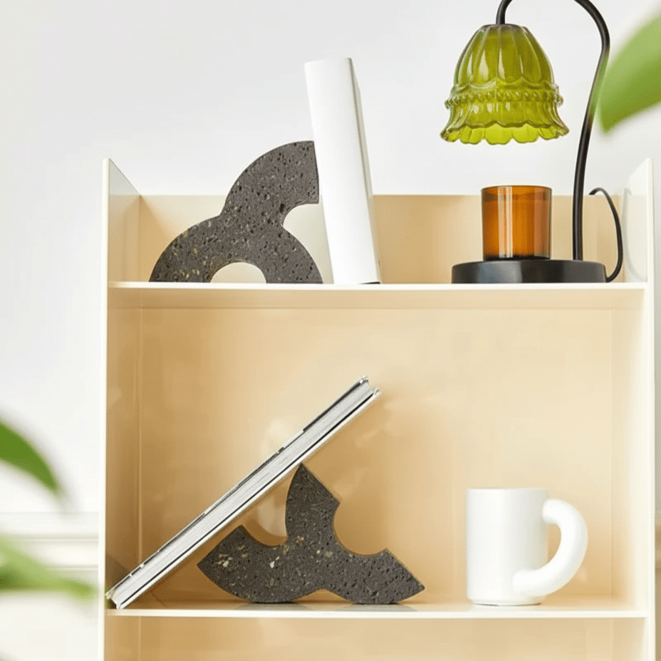 Hom & Ember – Elegant Travertine Bookends for a Stylish Modern Functionality with Timeless Charm - Hom & Ember