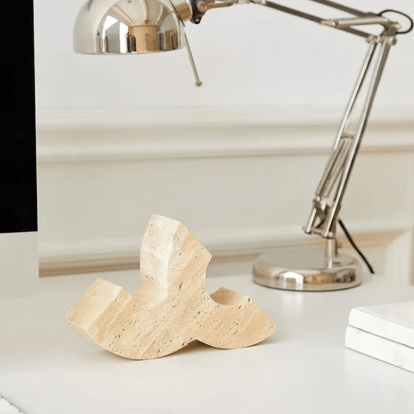 Hom & Ember – Elegant Travertine Bookends for a Stylish Modern Functionality with Timeless Charm - Hom & Ember
