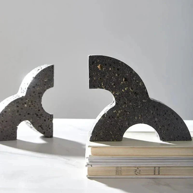 Hom & Ember – Elegant Travertine Bookends for a Stylish Modern Functionality with Timeless Charm - Hom & Ember