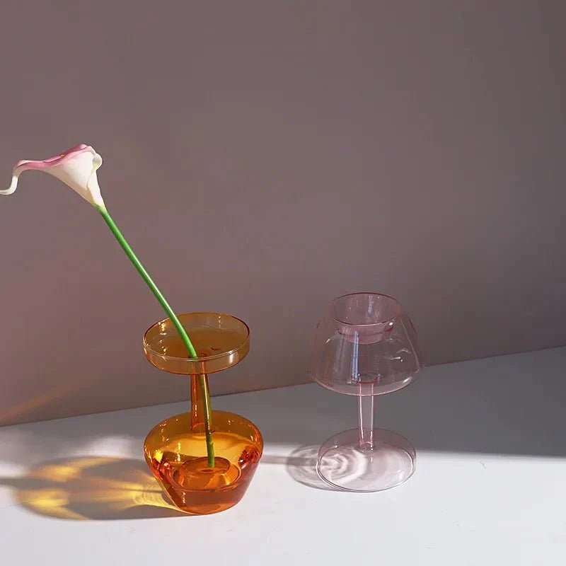 Hom & Ember – Elegant Vintage Glass Flower Vase for a Stylish and Aesthetic Display - Hom & Ember
