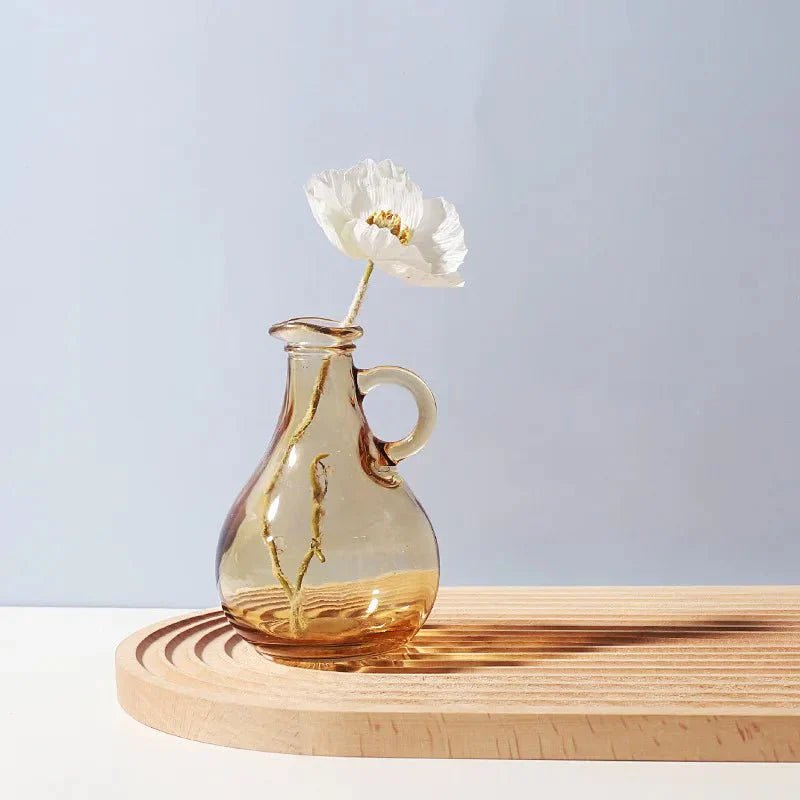 Hom & Ember – Elegant Vintage Glass Flower Vase for a Stylish and Aesthetic Display - Hom & Ember