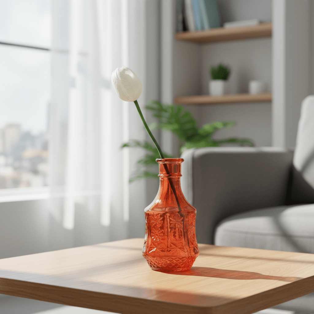 Hom & Ember – Elegant Vintage Glass Flower Vase for a Stylish and Aesthetic Display - Hom & Ember
