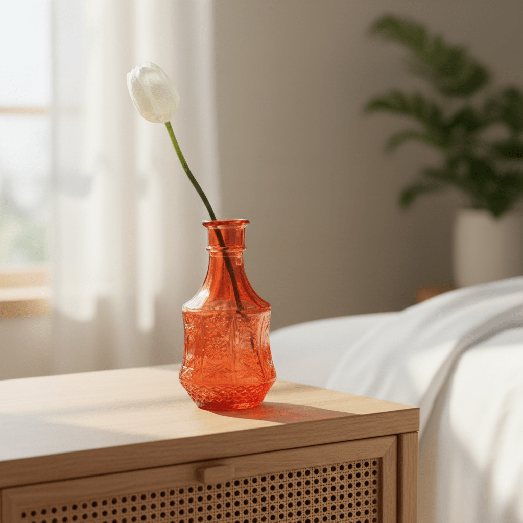 Hom & Ember – Elegant Vintage Glass Flower Vase for a Stylish and Aesthetic Display - Hom & Ember