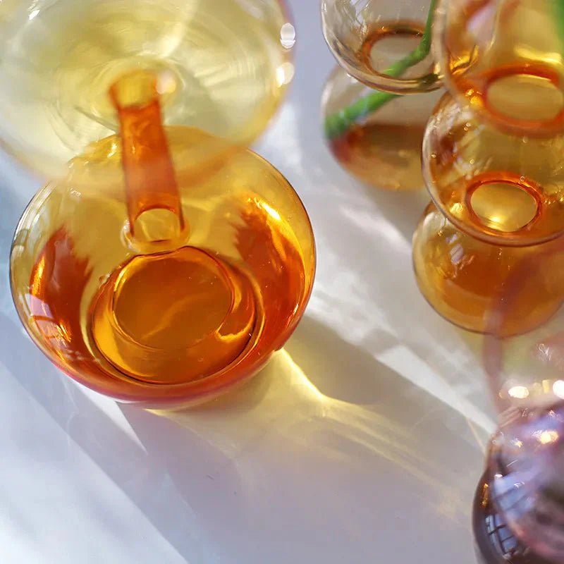 Hom & Ember – Elegant Vintage Glass Flower Vase for a Stylish and Aesthetic Display - Hom & Ember
