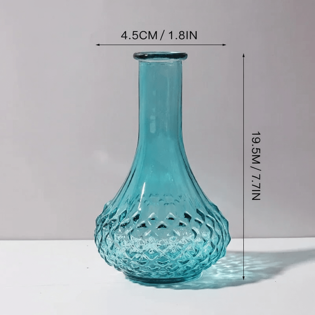 Hom & Ember – Elegant Vintage Glass Flower Vase for a Stylish and Aesthetic Display - Hom & Ember