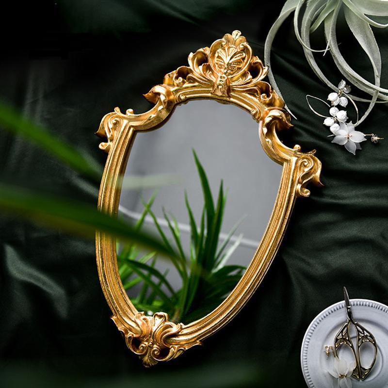 Hom & Ember – Elegant Vintage - Style Gold Decorative Mirror for a Timeless Ambiance - Hom & Ember