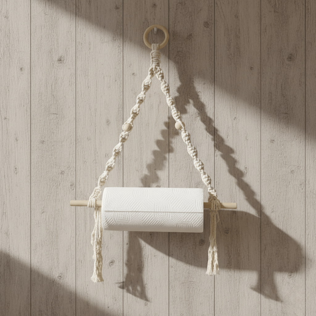 Hom & Ember – Elegant Wall - Mounted Toilet Paper Holder in Bohemian Style for a Serene Ambiance - Hom & Ember