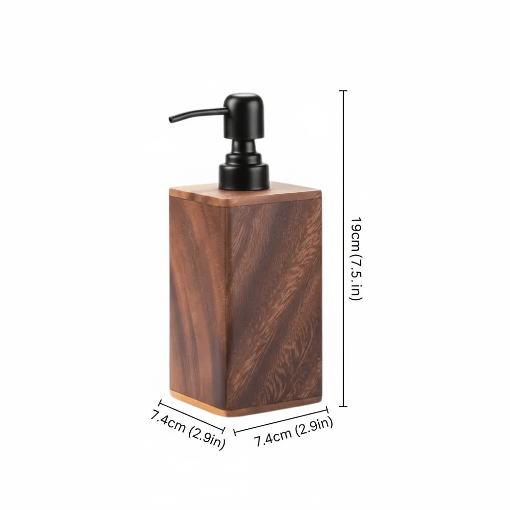 Hom & Ember – Elegant Walnut Soap and Lotion Dispenser for a Refined Touch with Timeless Style - Hom & Ember