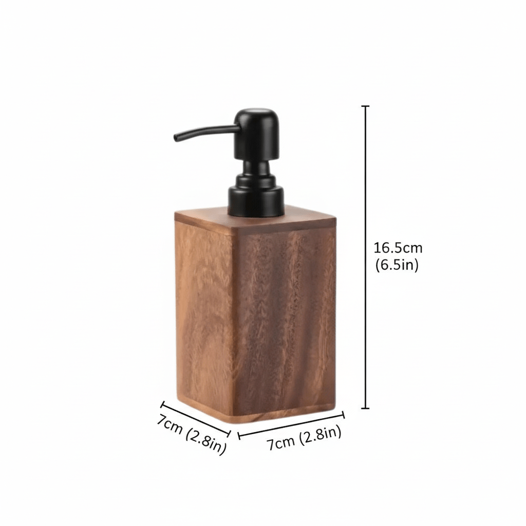 Hom & Ember – Elegant Walnut Soap and Lotion Dispenser for a Refined Touch with Timeless Style - Hom & Ember