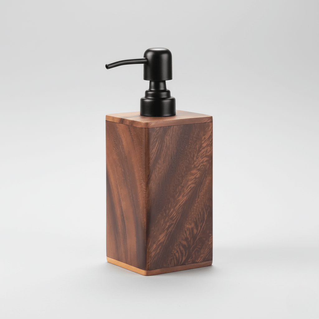 Hom & Ember – Elegant Walnut Soap and Lotion Dispenser for a Refined Touch with Timeless Style - Hom & Ember