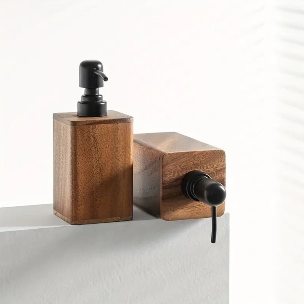 Hom & Ember – Elegant Walnut Soap and Lotion Dispenser for a Refined Touch with Timeless Style - Hom & Ember