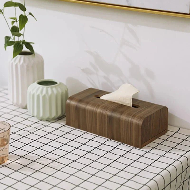 Hom & Ember – Elegant Walnut Wood Tissue Box for a Touch of Sophistication - Hom & Ember