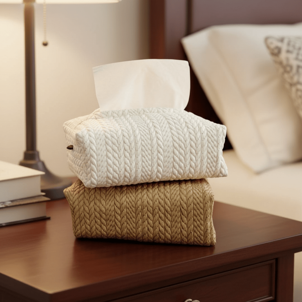Hom & Ember – Elegant Washable Fabric Tissue Box for a Stylish Display with Effortless Functionality - Hom & Ember
