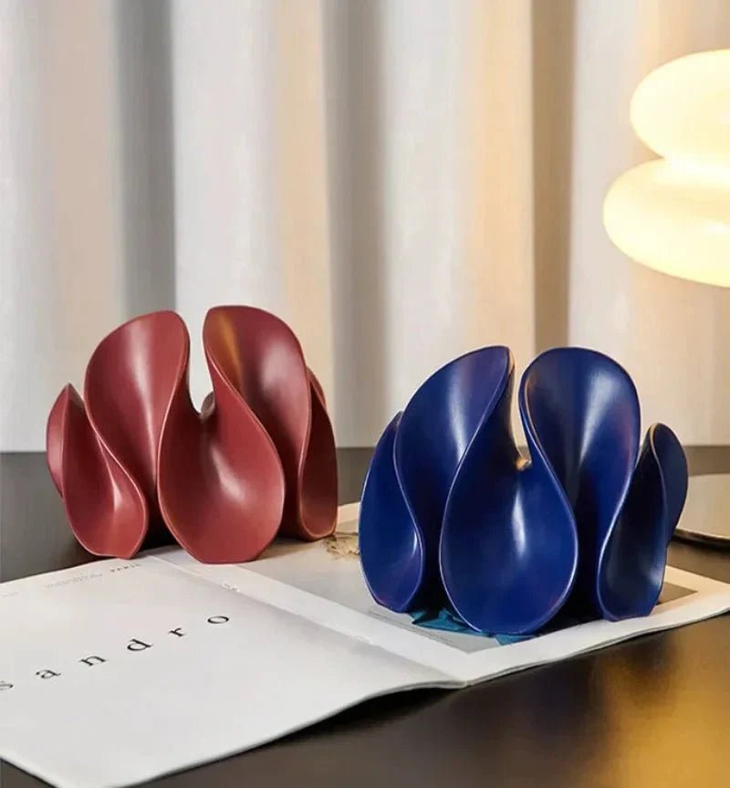 Hom & Ember – Elegant Wave Bloom Sculpture in Matte Glazed Finish for a Timeless Serenity - Hom & Ember