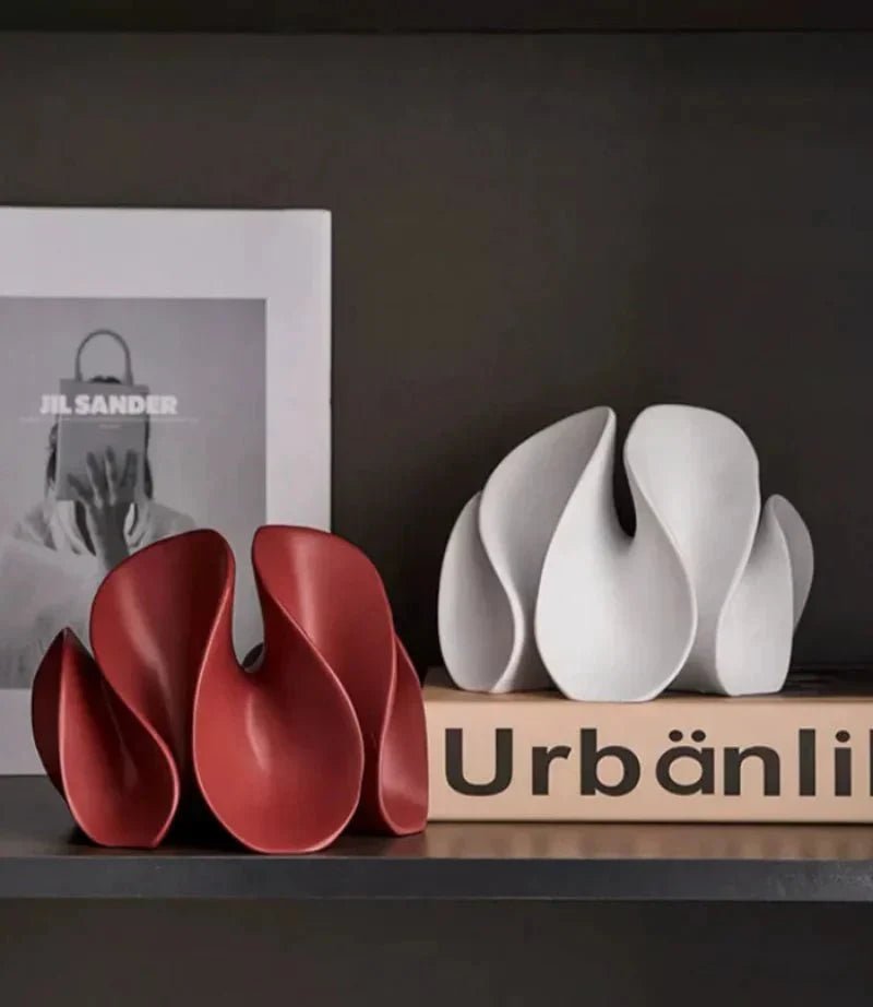 Hom & Ember – Elegant Wave Bloom Sculpture in Matte Glazed Finish for a Timeless Serenity - Hom & Ember