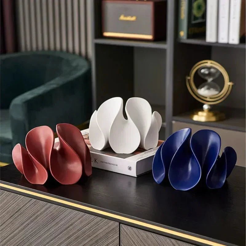 Hom & Ember – Elegant Wave Bloom Sculpture in Matte Glazed Finish for a Timeless Serenity - Hom & Ember