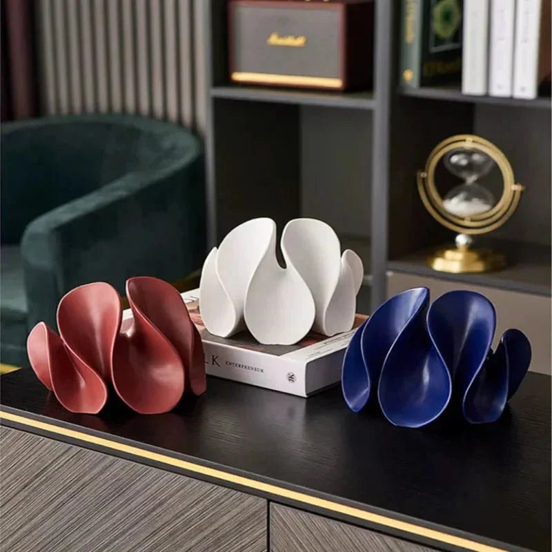 Hom & Ember – Elegant Wave Bloom Sculpture in Matte Glazed Finish for a Timeless Serenity - Hom & Ember