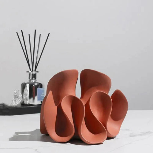 Hom & Ember – Elegant Wave Bloom Sculpture in Matte Glazed Finish for a Timeless Serenity - Hom & Ember