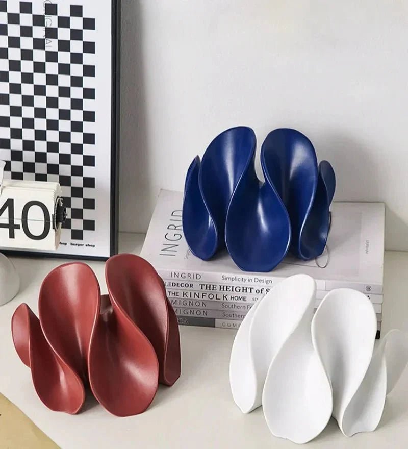 Hom & Ember – Elegant Wave Bloom Sculpture in Matte Glazed Finish for a Timeless Serenity - Hom & Ember