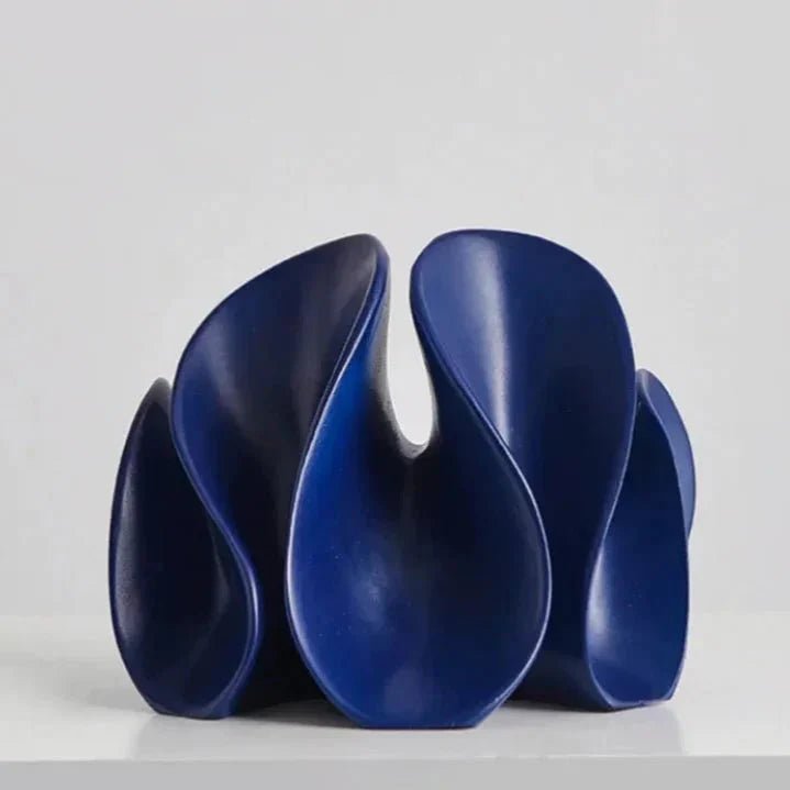 Hom & Ember – Elegant Wave Bloom Sculpture in Matte Glazed Finish for a Timeless Serenity - Hom & Ember
