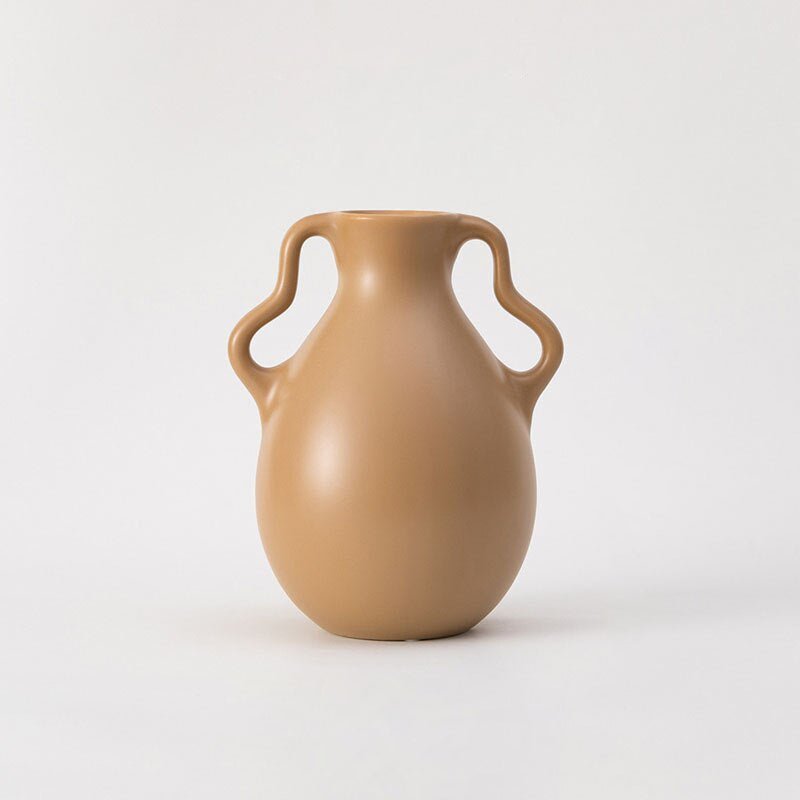 Hom & Ember – Elegant Wavy Ceramic Vase in Soft Pastel Hues for a Serene Ambiance - Hom & Ember