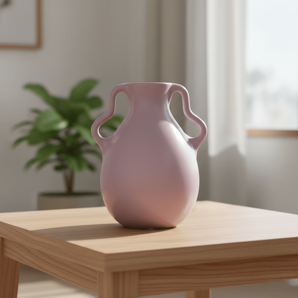 Hom & Ember – Elegant Wavy Ceramic Vase in Soft Pastel Hues for a Serene Ambiance - Hom & Ember