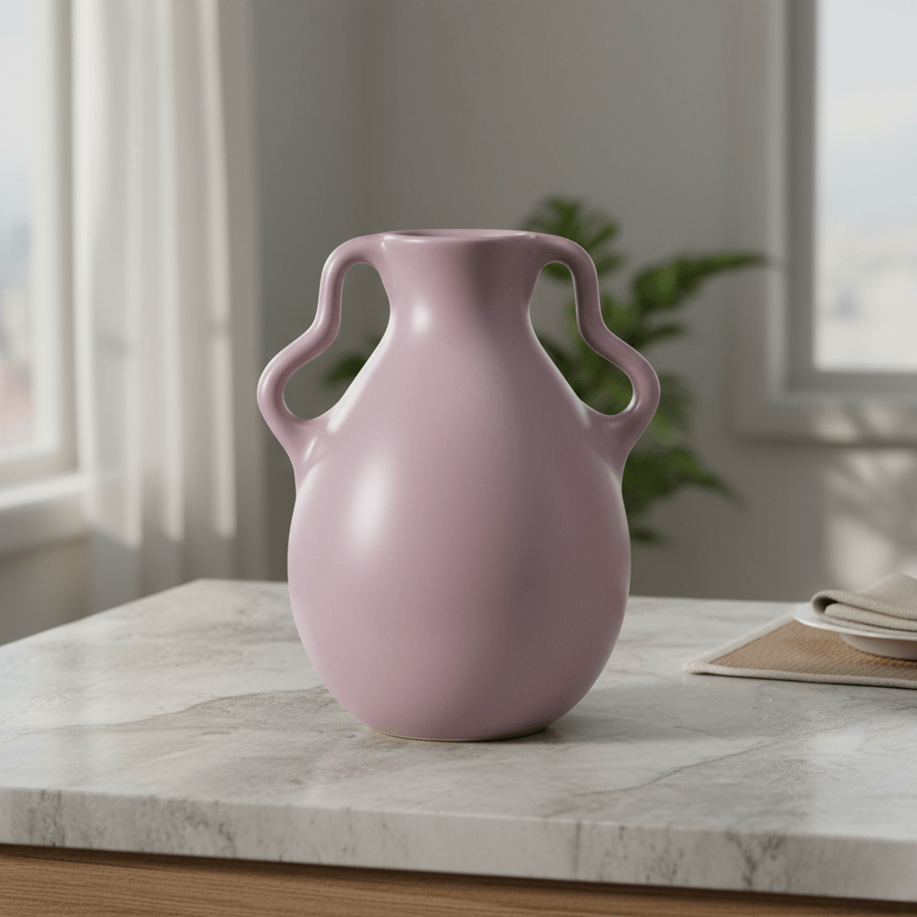 Hom & Ember – Elegant Wavy Ceramic Vase in Soft Pastel Hues for a Serene Ambiance - Hom & Ember