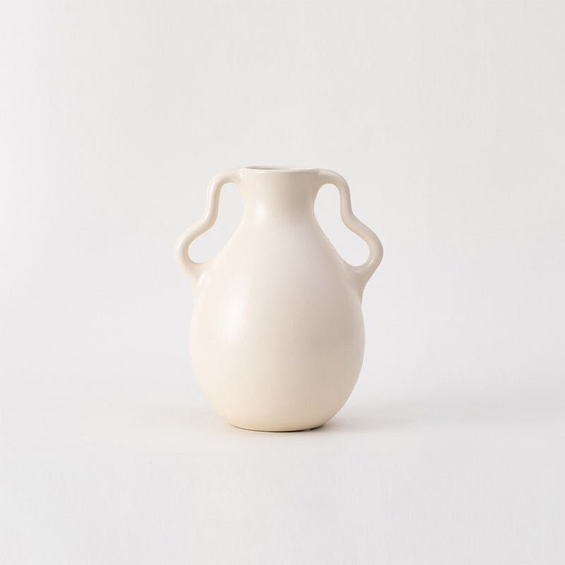 Hom & Ember – Elegant Wavy Ceramic Vase in Soft Pastel Hues for a Serene Ambiance - Hom & Ember