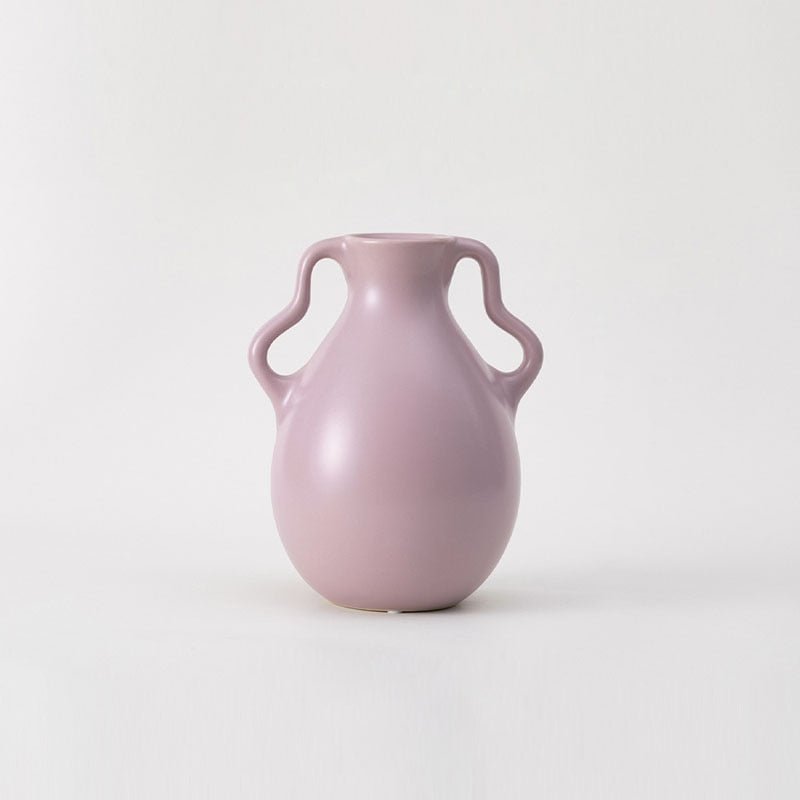 Hom & Ember – Elegant Wavy Ceramic Vase in Soft Pastel Hues for a Serene Ambiance - Hom & Ember