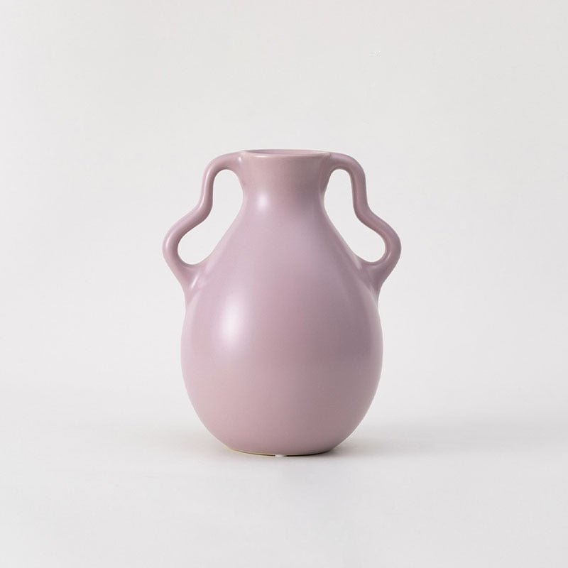 Hom & Ember – Elegant Wavy Ceramic Vase in Soft Pastel Hues for a Serene Ambiance - Hom & Ember