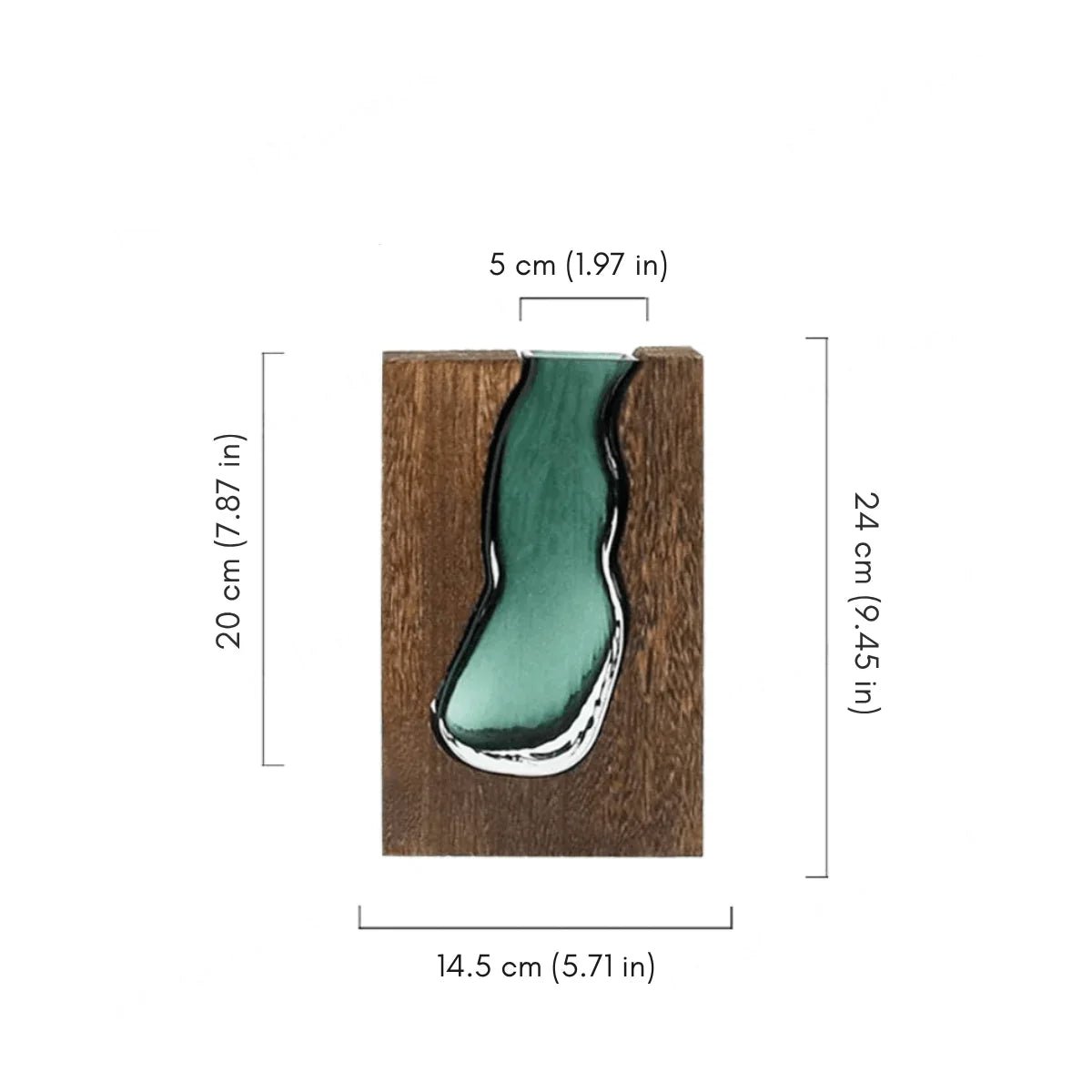 Hom & Ember – Elegant Wooden and Glass Vase for a Serene Living Space with Elegance - Hom & Ember