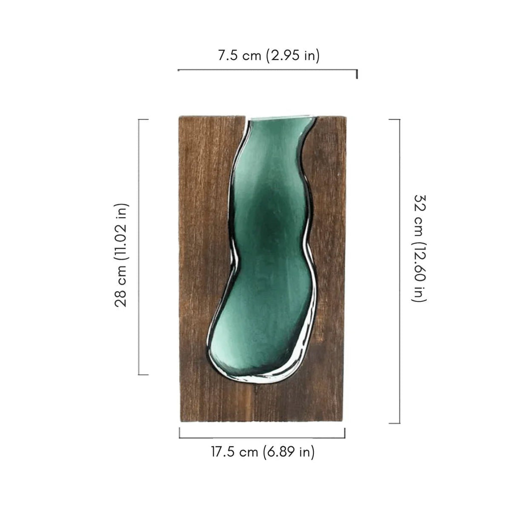 Hom & Ember – Elegant Wooden and Glass Vase for a Serene Living Space with Elegance - Hom & Ember
