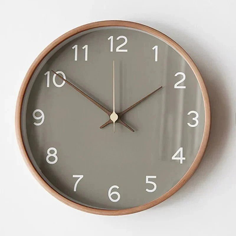 Hom & Ember – Elegant Wooden and Glass Wall Clock for a Serene Ambiance - Hom & Ember