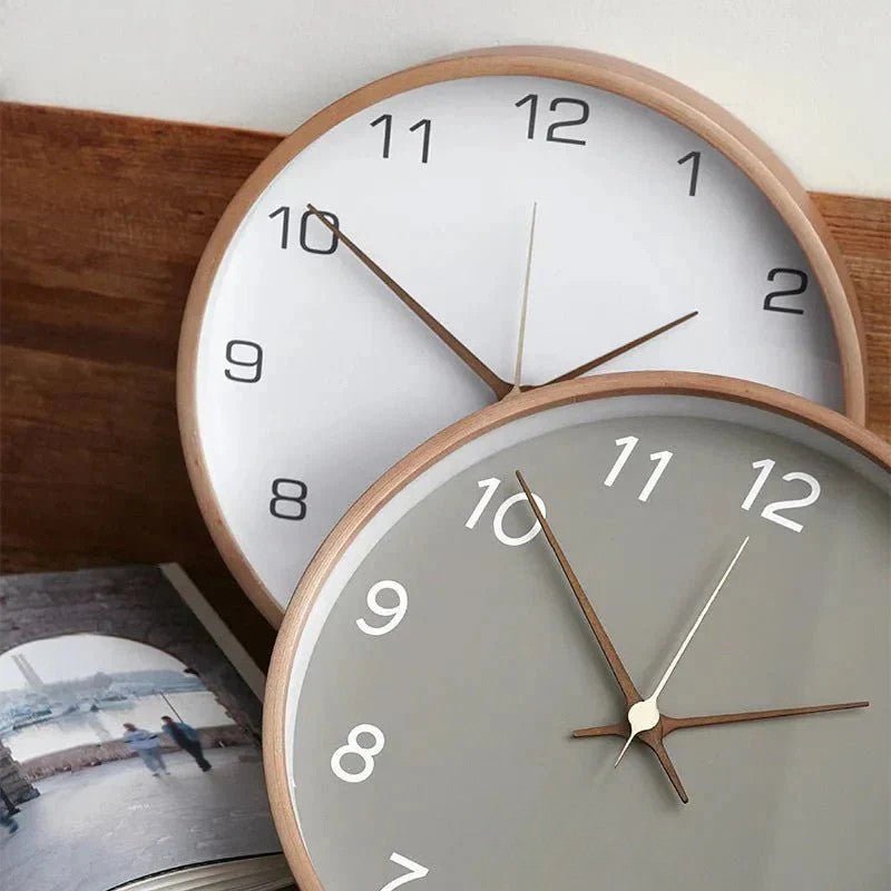 Hom & Ember – Elegant Wooden and Glass Wall Clock for a Serene Ambiance - Hom & Ember