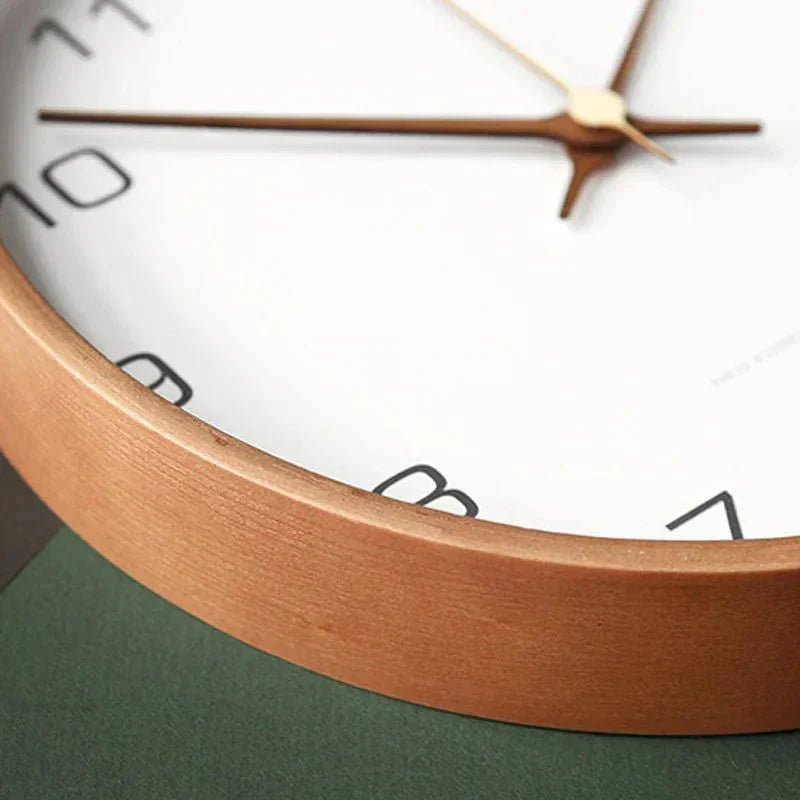 Hom & Ember – Elegant Wooden and Glass Wall Clock for a Serene Ambiance - Hom & Ember