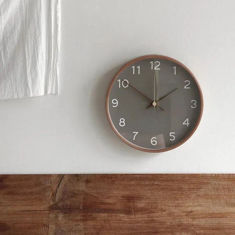 Hom & Ember – Elegant Wooden and Glass Wall Clock for a Serene Ambiance - Hom & Ember