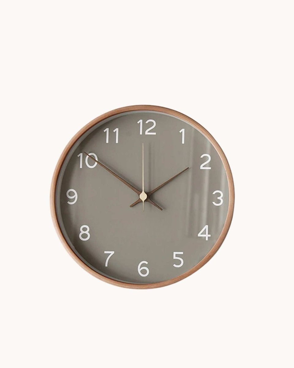 Hom & Ember – Elegant Wooden and Glass Wall Clock for a Serene Ambiance - Hom & Ember