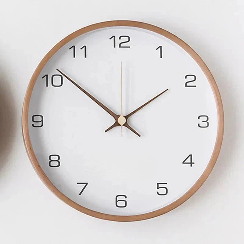 Hom & Ember – Elegant Wooden and Glass Wall Clock for a Serene Ambiance - Hom & Ember