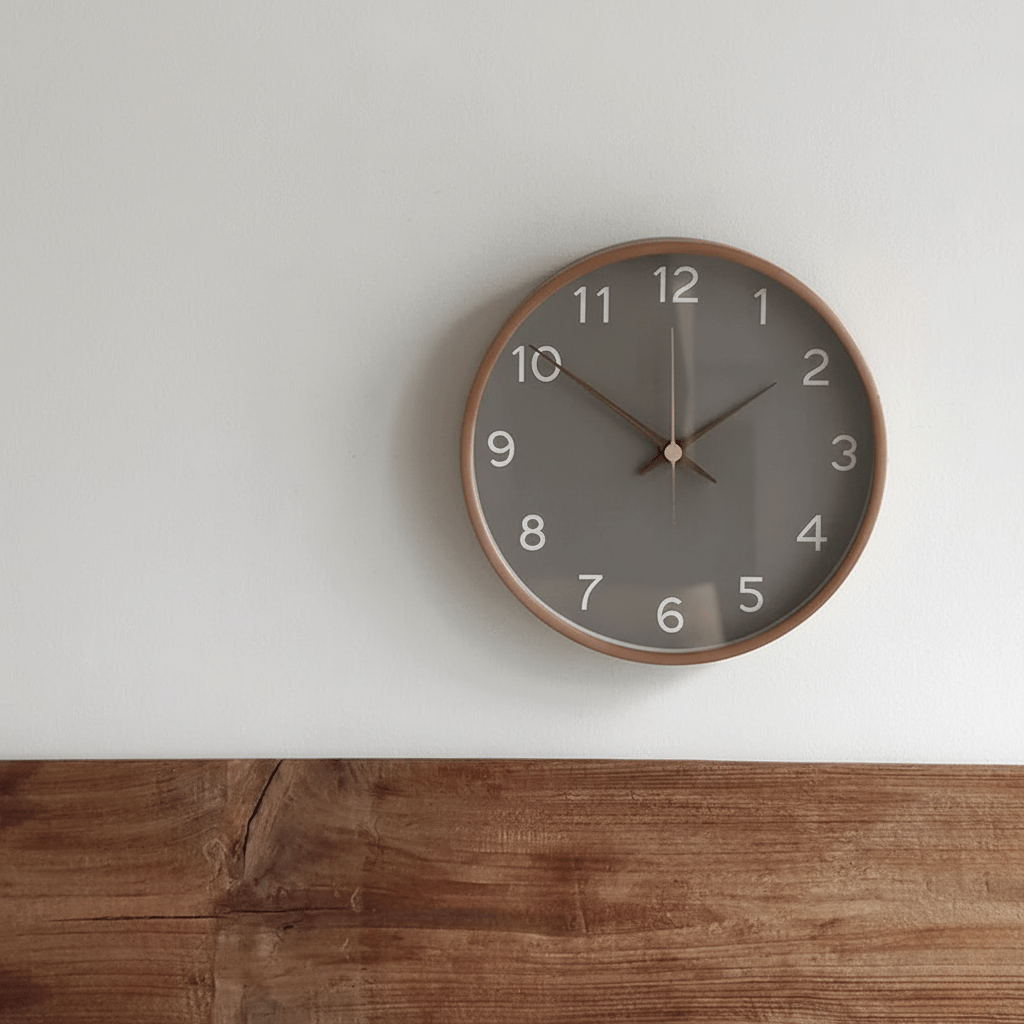 Hom & Ember – Elegant Wooden and Glass Wall Clock for a Serene Ambiance - Hom & Ember
