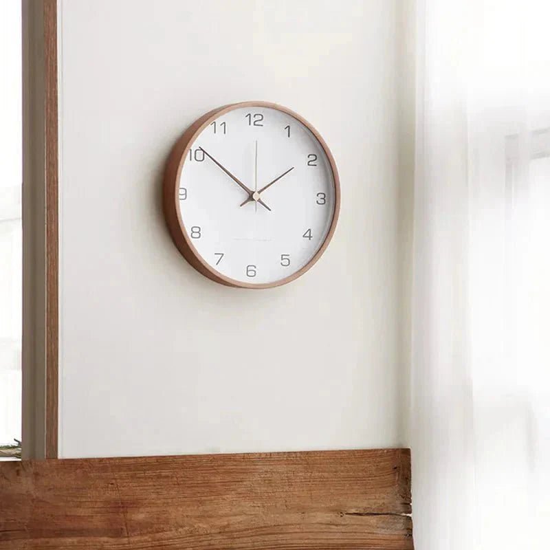 Hom & Ember – Elegant Wooden and Glass Wall Clock for a Serene Ambiance - Hom & Ember