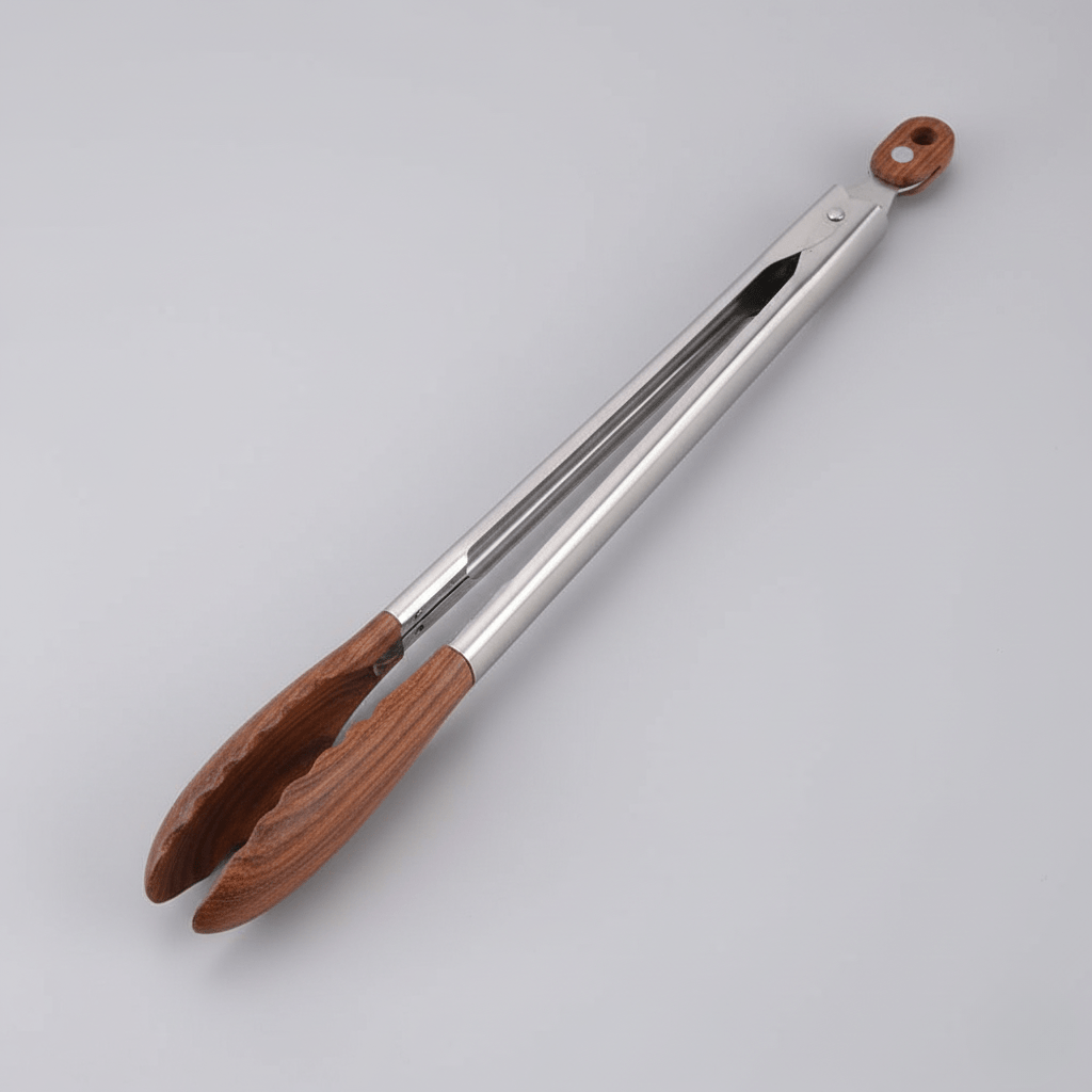 Hom & Ember – Elegant Wooden and Steel Tongs Set for a Refined Culinary Experience - Hom & Ember