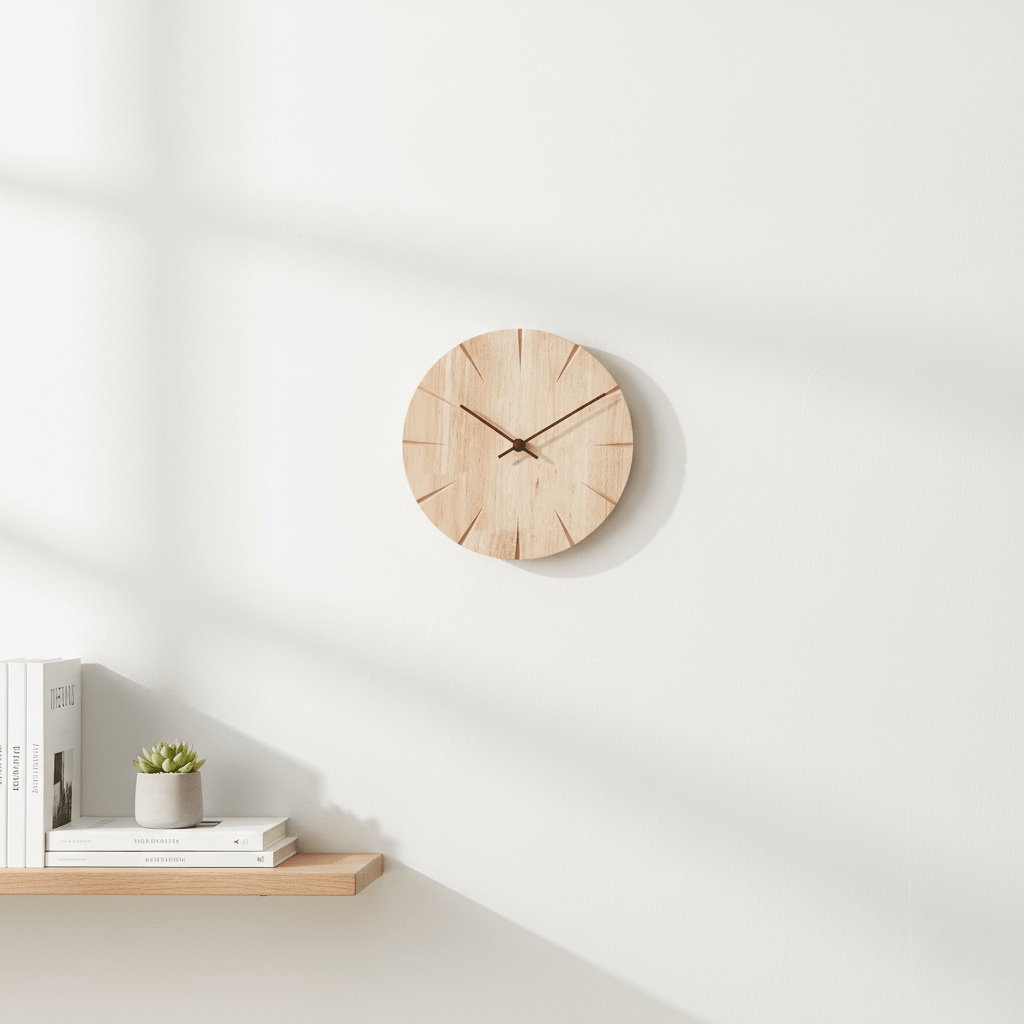 Hom & Ember – Elegant Wooden Wall Clock for Contemporary Spaces with Timeless Charm - Hom & Ember