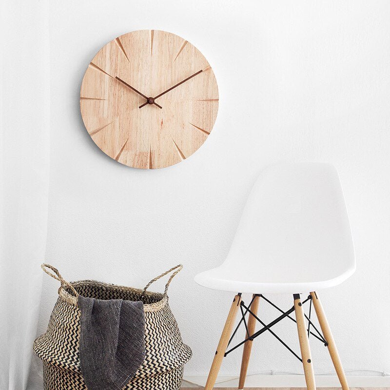 Hom & Ember – Elegant Wooden Wall Clock for Contemporary Spaces with Timeless Charm - Hom & Ember