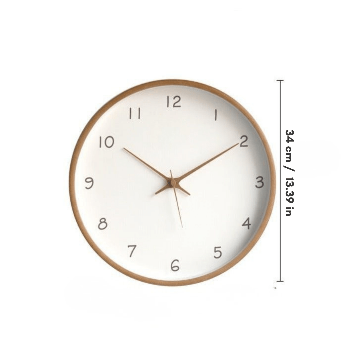 Hom & Ember – Elegant Wooden Wall Clock in Natural Finish for a Serene Ambiance - Hom & Ember