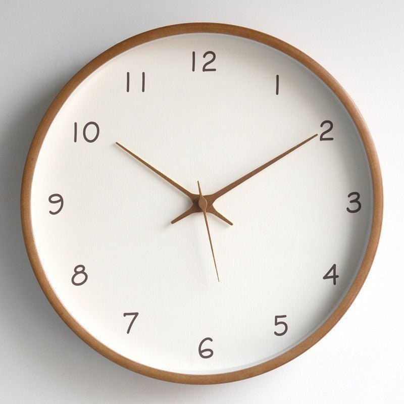Hom & Ember – Elegant Wooden Wall Clock in Natural Finish for a Serene Ambiance - Hom & Ember