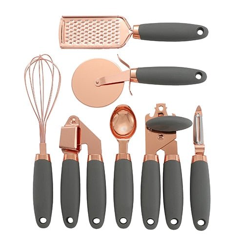 Hom & Ember – Exquisite 7 - Piece Rose Gold Kitchen Tools Collection for a Stylish and Functional Aesthetics - Hom & Ember